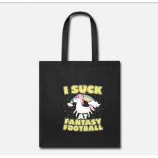 I Suck At Fantasy Football Black Tote Bag